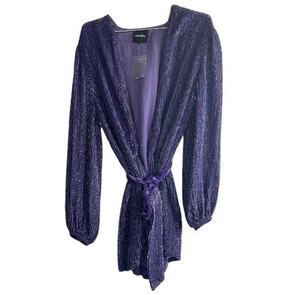 Retrofete Gabrielle Robe Sequin Party Dress Purple - Picture 2 of 5